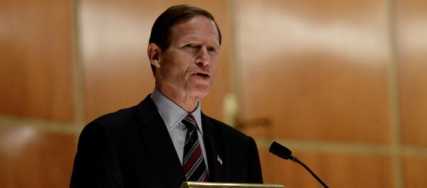 US Sen. Richard Blumenthal speaks to mourners at a vigil service for victims of the Sandy Hook Elementary School shooting, at the St. Rose of Lima Roman Catholic Church in Newtown, Conn. US Sen. Richard Blumenthal speaks to mourners at a vigil service for victims of the Sandy Hook Elementary School shooting, at the St. Rose of Lima Roman Catholic Church in Newtown, Conn. - Sputnik International