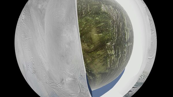 This illustration shows the possible interior of the Saturn moon Enceladus. - Sputnik International