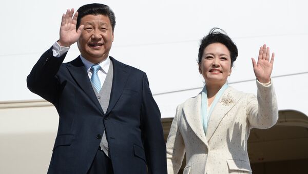 Chairman of People's Republic of China Xi Jinping with the spouse, the 70 anniversaries of the Victory which arrived to Moscow for participation in celebration in the Great Patriotic War - Sputnik International