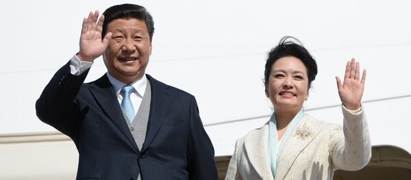 Chairman of People's Republic of China Xi Jinping with the spouse, the 70 anniversaries of the Victory which arrived to Moscow for participation in celebration in the Great Patriotic War - Sputnik International