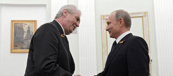 Russian President Vladimir Putin meets with President of Czech Republic Milos Zeman Russian President Vladimir Putin meets with President of Czech Republic Milos Zeman - Sputnik International