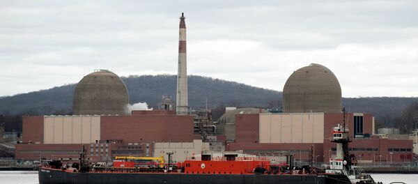 A barge passes by in front of Indian Point Nuclear Power Plant on the Hudson River March 22, 2011 in Buchanan, NY A barge passes by in front of Indian Point Nuclear Power Plant on the Hudson River March 22, 2011 in Buchanan, NY - Sputnik International
