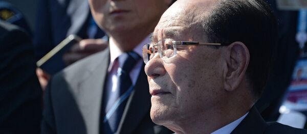 Kim Yong-nam, Chairman of the Presidium of the Supreme People's Assembly of the Democratic People's Republic of Korea, at the military parade to mark the 70th anniversary of Victory in the 1941-1945 Great Patriotic War - Sputnik International