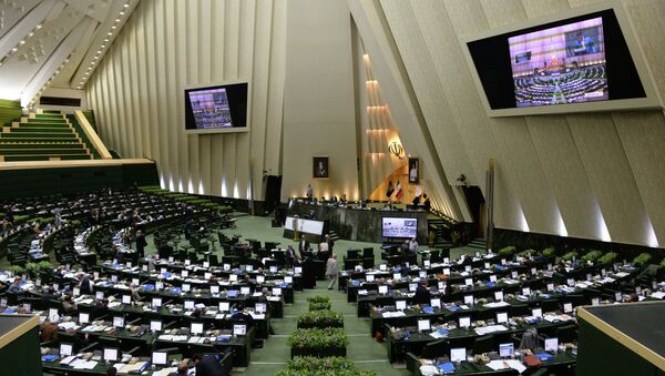 The assembly hall of the Iranian Parliament (the Islamic Consultative Assembly - Majlis) in Tehran - Sputnik International