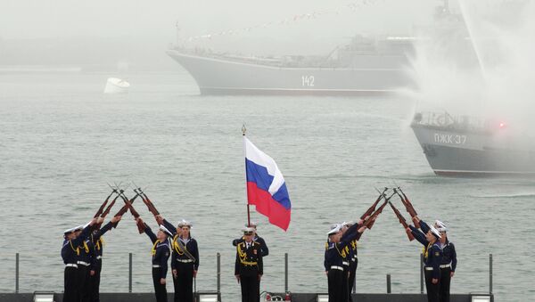 Navy men during the celebration of the Russian Black Sea Fleet's 230th anniversary in Sevastopol - Sputnik International