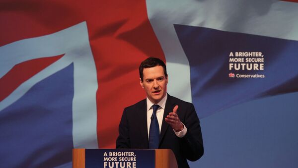 Britain's Chancellor of the Exchequer George Osborne speaks at the Conservative party manifesto launch in Swindon, England - Sputnik International