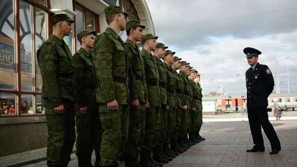 Presidential Regiment conscripts depart from the Russian city  of Novosibirsk - Sputnik International