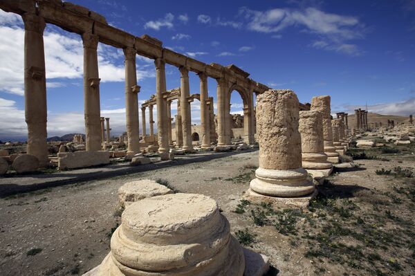 A file picture taken on March 14, 2014 shows a partial view of the ancient oasis city of Palmyra, 215 kilometres northeast of Damascus. Islamic State group fighters advanced to the gates of ancient Palmyra on May 14, 2015 A file picture taken on March 14, 2014 shows a partial view of the ancient oasis city of Palmyra, 215 kilometres northeast of Damascus. Islamic State group fighters advanced to the gates of ancient Palmyra on May 14, 2015 - Sputnik International