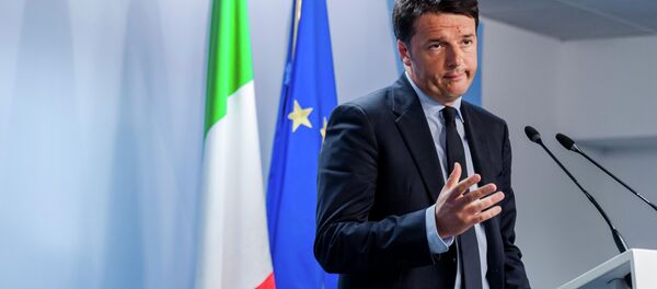 Italian Prime Minister Matteo Renzi speaks during a media conference after an emergency EU summit at the EU Council building in Brussels. Italian Prime Minister Matteo Renzi speaks during a media conference after an emergency EU summit at the EU Council building in Brussels. - Sputnik International