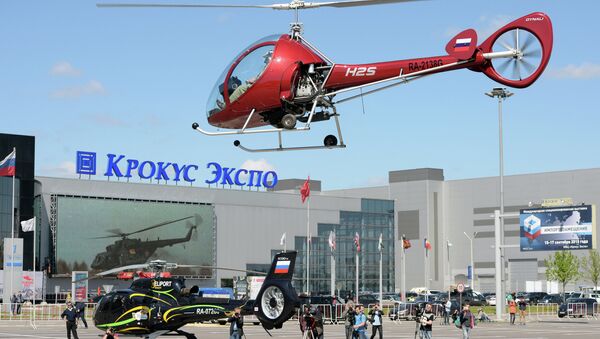 Helicopters arrive for HeliRussia 2015 expo - Sputnik International