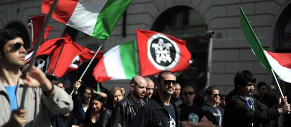 Members of neo-fascit association Casa Pound Italia. File photo - Sputnik International
