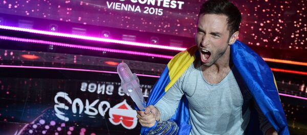 Mons Peter Albert Salen Selmerlew (Sweden) - the winner of the international song contest the Eurovision 2015 in Vienna Mons Peter Albert Salen Selmerlew (Sweden) - the winner of the international song contest the Eurovision 2015 in Vienna - Sputnik International