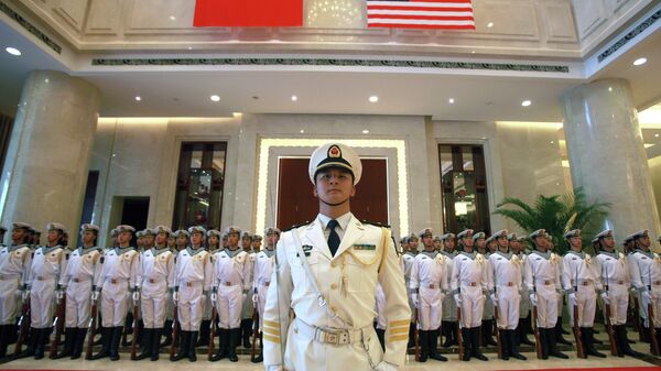 A military honor guard prepares for U.S. Chief of Naval Operations Adm. Jonathan Greenert's visit with Commander in Chief of the China's navy Adm. Wu Shengli - Sputnik International