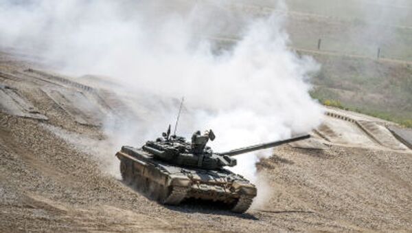 Tank T-72B3 during equipment demonstration at the International Military-Technical Forum “ARMY-2015” in Moscow region - Sputnik International