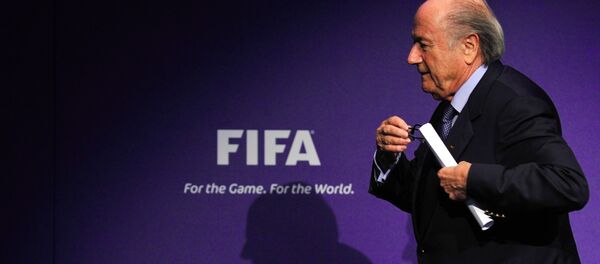 A picture taken on November 19, 2010 in Zurich shows FIFA president Sepp Blatter leaving a news conference following an executive committee meeting A picture taken on November 19, 2010 in Zurich shows FIFA president Sepp Blatter leaving a news conference following an executive committee meeting - Sputnik International