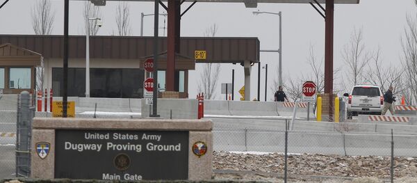 This Jan. 27, 2010, file photo, shows the main gate at Dugway Proving Ground military base, about 85 miles southwest Salt Lake City, Utah. - Sputnik International