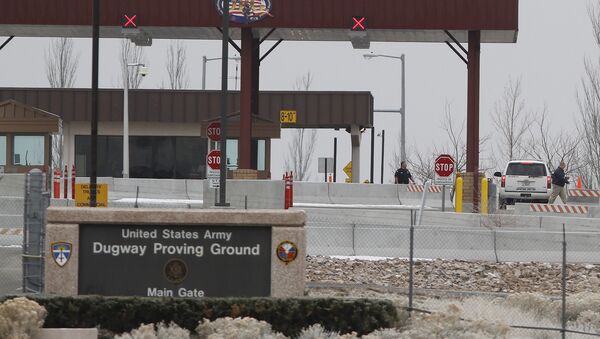 This Jan. 27, 2010, file photo, shows the main gate at Dugway Proving Ground military base, about 85 miles southwest Salt Lake City, Utah. - Sputnik International