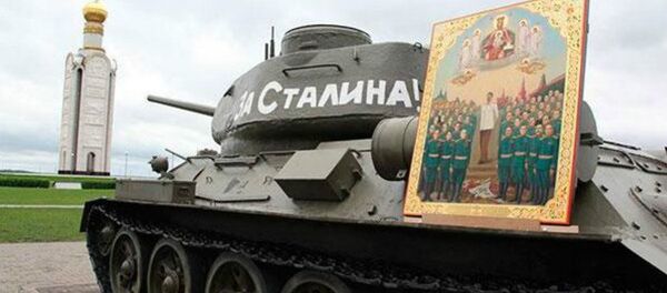Representatives of the Belgorod Archdiocese of the Russian Orthodox Church have issued a statement denouncing a painting created in the style of an Orthodox icon featuring Joseph Stalin and Soviet WW2 generals. - Sputnik International