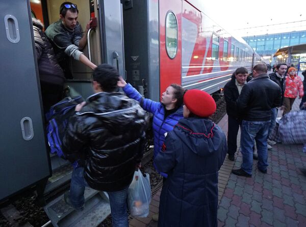 Ukrainian refugees at Rostov-on-Don railway station Ukrainian refugees at Rostov-on-Don railway station - Sputnik International