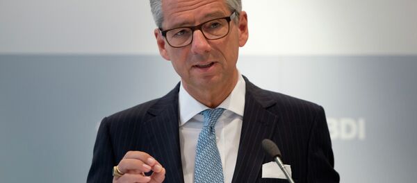 President of the Federation of German Industries (BDI), Ulrich Grillo delivers a speech at this year's first BDI press conference President of the Federation of German Industries (BDI), Ulrich Grillo delivers a speech at this year's first BDI press conference - Sputnik International