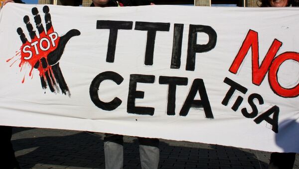 Anti-TTIP, TISA poster - Sputnik International