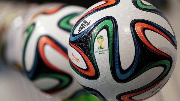 The adidas logo is printed on Brazuca, the official FIFA World Cup 2014 soccer ball - Sputnik International
