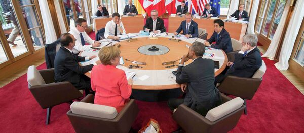 Working session of a G7 summit at the hotel castle Elmau in Kruen, Germany, June 8, 2015 Working session of a G7 summit at the hotel castle Elmau in Kruen, Germany, June 8, 2015 - Sputnik International