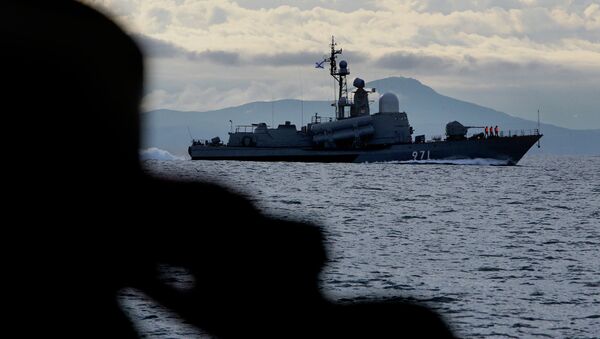 A Pacific Fleet missile boat during an exercise - Sputnik International