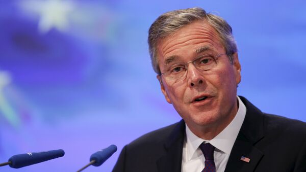 Former Florida Governor and potential Republican presidential candidate Jeb Bush addresses the Christian Democratic Union (CDU) party economic council in Berlin, Germany June 9, 2015 - Sputnik International