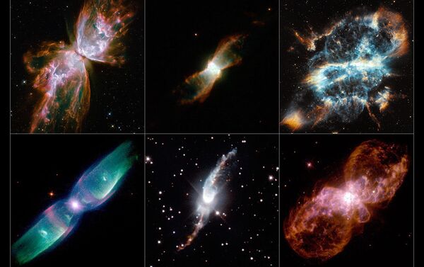 A collection of images of bipolar planetary nebulae taken by NASA's Hubble telescope. - Sputnik International