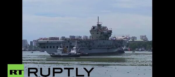 India: First EVER indigenously built INS Vikrant aircraft carrier undocks successfully - Sputnik International