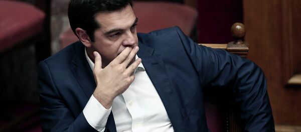 Greek Prime Minister Alexis Tsipras looks on within his address to the Greek Parliament in Athens on June 5, 2015 - Sputnik International