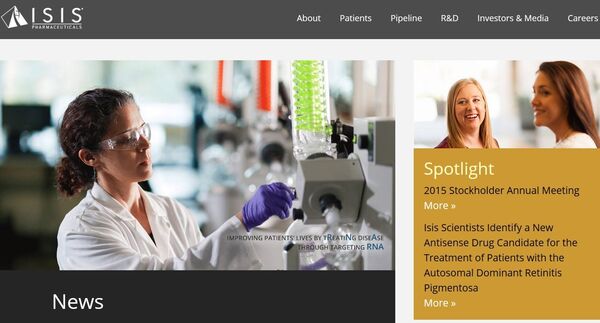 Screenshot from ISIS Pharmaceuticals website Screenshot from ISIS Pharmaceuticals website - Sputnik International