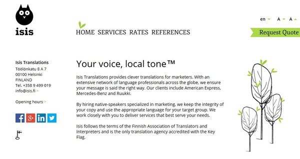 Screenshot from Isis Translations website Screenshot from Isis Translations website - Sputnik International