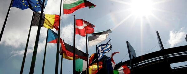 Flags are seen at the European Parliament Wednesday April 16, 2014 in Strasbourg, eastern France. The European general elections in the 27 countries of the E.U will take place from May 22 to 25, 2014 Flags are seen at the European Parliament Wednesday April 16, 2014 in Strasbourg, eastern France. The European general elections in the 27 countries of the E.U will take place from May 22 to 25, 2014 - Sputnik International