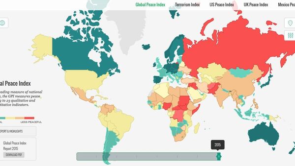 The 2015 Global Peace Index, released by the Sydney-based Institute for Economics and Peace. - Sputnik International