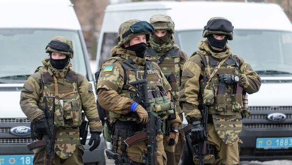 Servicemen of police units and the National Guard of Ukraine - Sputnik International