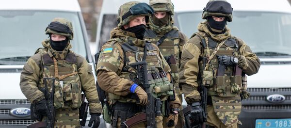 Servicemen of police units and the National Guard of Ukraine - Sputnik International