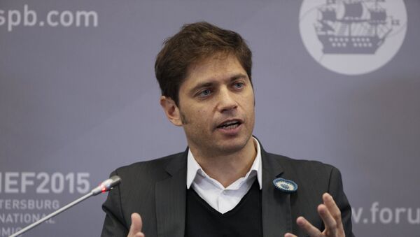 Axel Kicillof, Minister of Economy of Argentina, during the Business roundtable, Latin America: Globalization and New Regional Economic Hubs, held as part of the 2015 St. Petersburg International Economic Forum. - Sputnik International