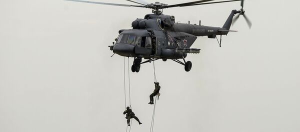 MI 8AMTSh Terminator cargo and attack helicopter at the ARMY-2015 international military technical forum held outside Moscow - Sputnik International