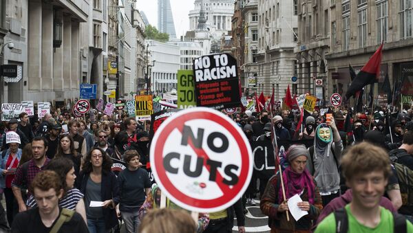 Anti-austerity rally in London - Sputnik International