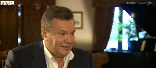 Viktor Yanukovych during his interview with BBC Viktor Yanukovych during his interview with BBC - Sputnik International