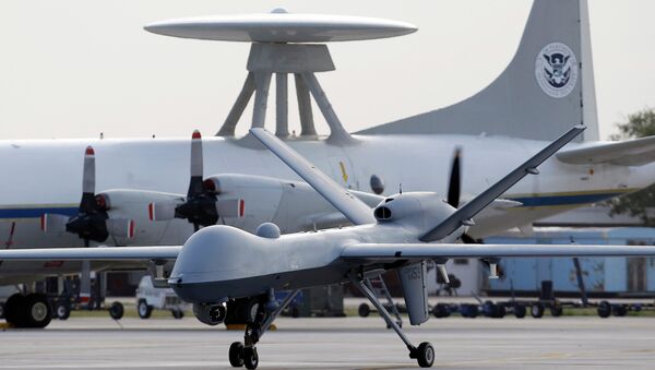 General Atomics MQ-9 Reaper unmanned aircraft taxis at the Naval Air Station in Corpus Christi, Texas. - Sputnik International