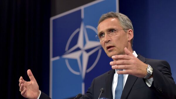 NATO Secretary General Jens Stoltenberg addresses a news conference after a meeting of the North Atlantic Council (NAC) in Defense Ministers session at the NATO headquarters in Brussels, Belgium, June 24, 2015 - Sputnik International