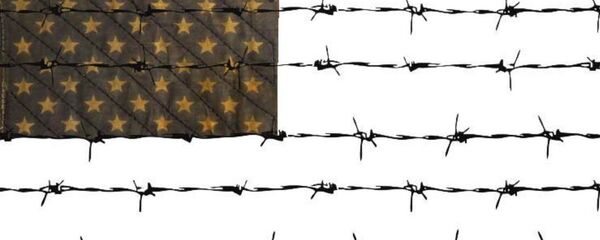US flag barbed wire US flag barbed wire - Sputnik International