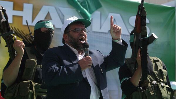 Hassan Yusef, considered one of the main Hamas leaders in the West Bank, speaks at a rally in Ramallah.file photo - Sputnik International