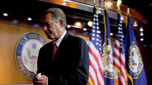 House Speaker John Boehner of Ohio leaves a news conference on Capitol Hill in Washington, Thursday, June 25, 2015 - Sputnik International