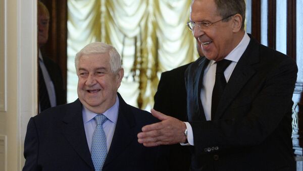 Russian Foreign Minister Sergei Lavrov meets with his Syrian counterpart Walid Muallem - Sputnik International
