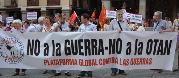 People protest Spanish-US agreement on increasing troop contingent at Moron Air Base near the town of Moron de la Frontera People protest Spanish-US agreement on increasing troop contingent at Moron Air Base near the town of Moron de la Frontera - Sputnik International