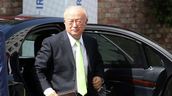 Director General of the International Atomic Energy Agency, IAEA, Yukiya Amano of Japan arrives at the Palais Coburg where closed-door nuclear talks with Iran take place in Vienna, Austria, Tuesday, June 30, 2015 - Sputnik International